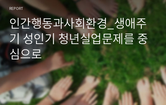 인간행동과사회환경_생애주기 성인기 청년실업문제를 중심으로