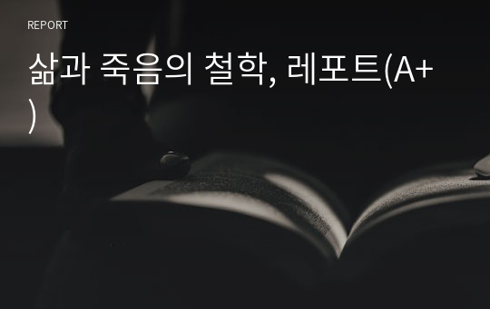 삶과 죽음의 철학, 레포트(A+)