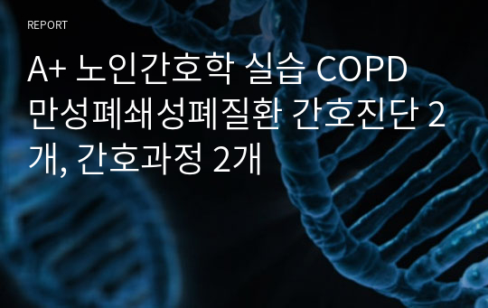 A+ 노인간호학 실습 COPD 만성폐쇄성폐질환 간호진단 2개, 간호과정 2개