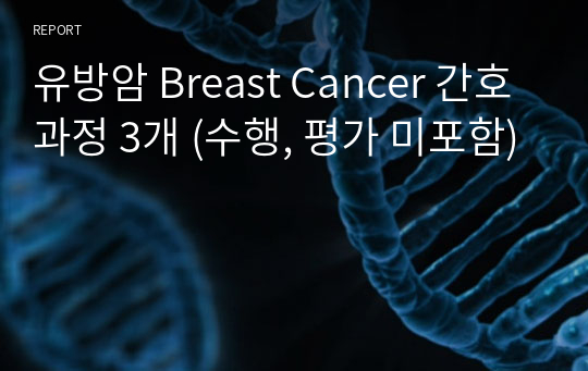 유방암 Breast Cancer 간호과정 3개 (수행, 평가 미포함)