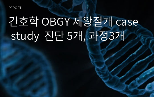 간호학 OBGY 제왕절개 case study  진단 5개, 과정3개