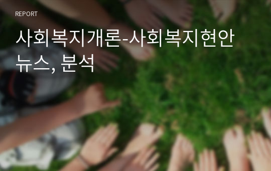 사회복지개론-사회복지현안 뉴스, 분석