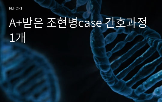 A+받은 조현병case 간호과정1개