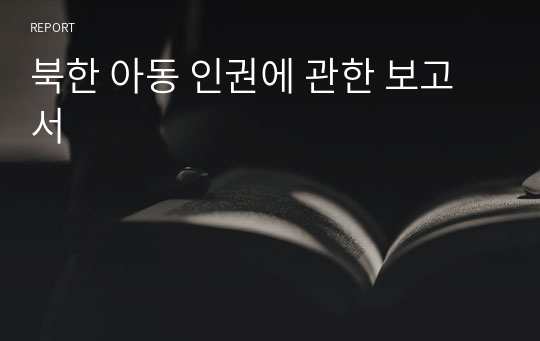 북한 아동 인권에 관한 보고서