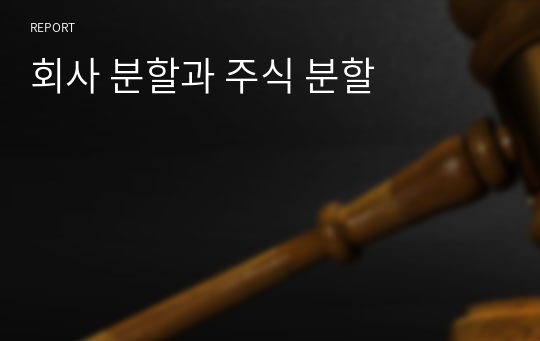 회사 분할과 주식 분할