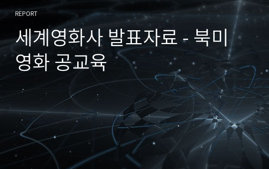 세계영화사 발표자료 - 북미 영화 공교육