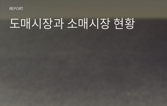 도매시장과 소매시장 현황