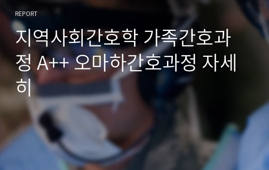 지역사회간호학 가족간호과정 A++ 오마하간호과정 자세히