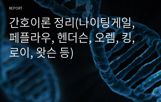 간호이론 정리(나이팅게일, 페플라우, 헨더슨, 오렘, 킹, 로이, 왓슨 등)