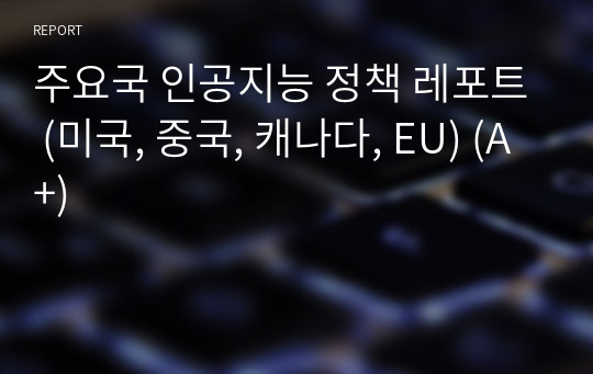 주요국 인공지능 정책 레포트 (미국, 중국, 캐나다, EU) (A+)