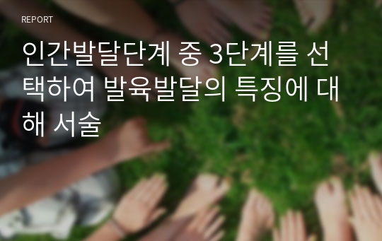 인간발달단계 중 3단계를 선택하여 발육발달의 특징에 대해 서술