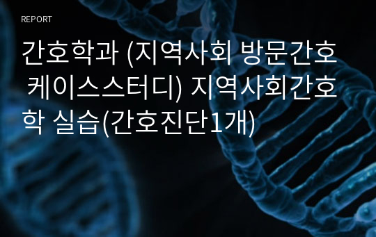 간호학과 (지역사회 방문간호 케이스스터디) 지역사회간호학 실습(간호진단1개)