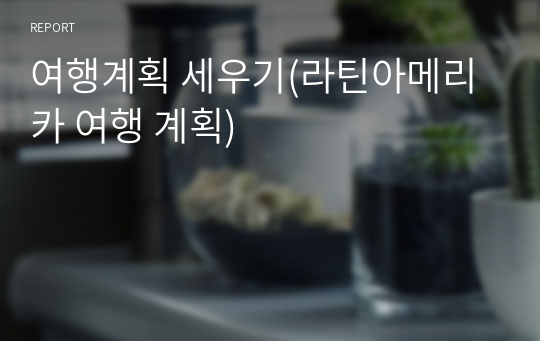 여행계획 세우기(라틴아메리카 여행 계획)