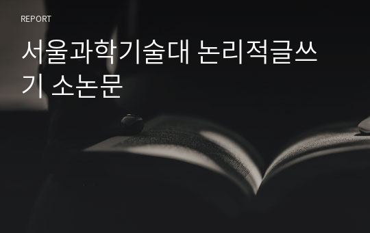 서울과학기술대 논리적글쓰기 소논문