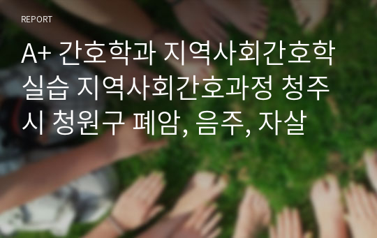 A+ 간호학과 지역사회간호학실습 지역사회간호과정 청주시 청원구 폐암, 음주, 자살