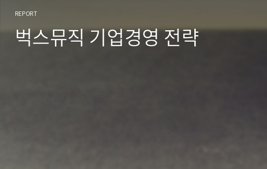 벅스뮤직 기업경영 전략