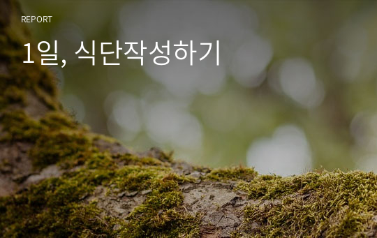 1일, 식단작성하기