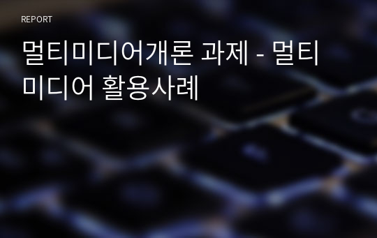 멀티미디어개론 과제 - 멀티미디어 활용사례