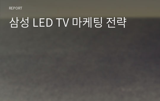 삼성 LED TV 마케팅 전략