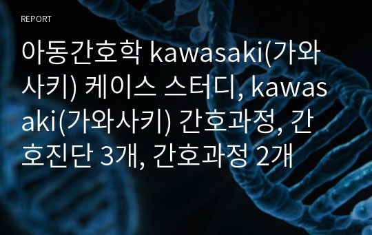 아동간호학 kawasaki(가와사키) 케이스 스터디, kawasaki(가와사키) 간호과정, 간호진단 3개, 간호과정 2개