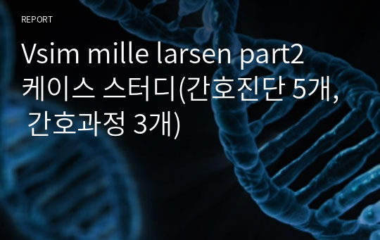 Vsim mille larsen part2 케이스 스터디(간호진단 5개, 간호과정 3개)