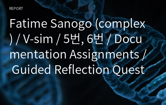 Fatime Sanogo (complex) / V-sim / 5번, 6번 / Documentation Assignments / Guided Reflection Questions / 디브리핑 보고서