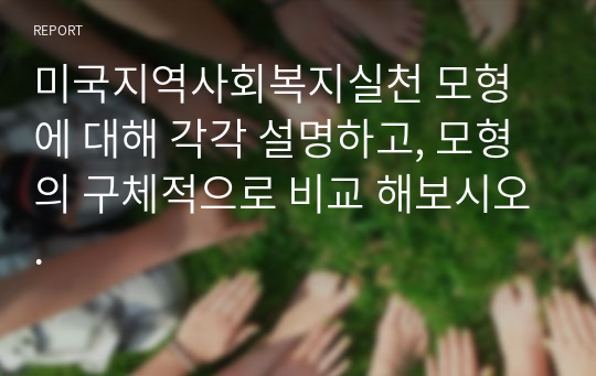 미국지역사회복지실천 모형에 대해 각각 설명하고, 모형의 구체적으로 비교 해보시오.