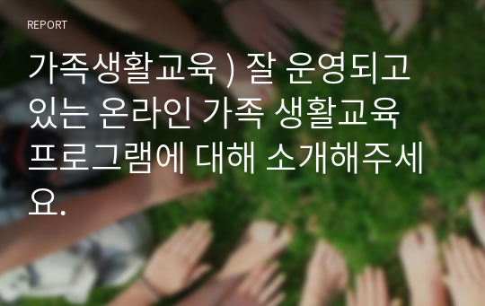 가족생활교육 ) 잘 운영되고 있는 온라인 가족 생활교육 프로그램에 대해 소개해주세요.