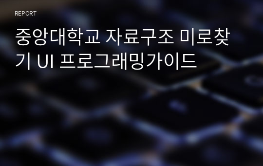 중앙대학교 자료구조 미로찾기 UI 프로그래밍가이드