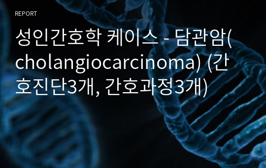 성인간호학 케이스 - 담관암(cholangiocarcinoma) (간호진단3개, 간호과정3개)