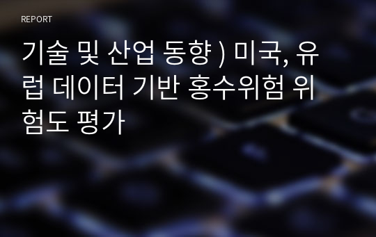 기술 및 산업 동향 ) 미국, 유럽 데이터 기반 홍수위험 위험도 평가