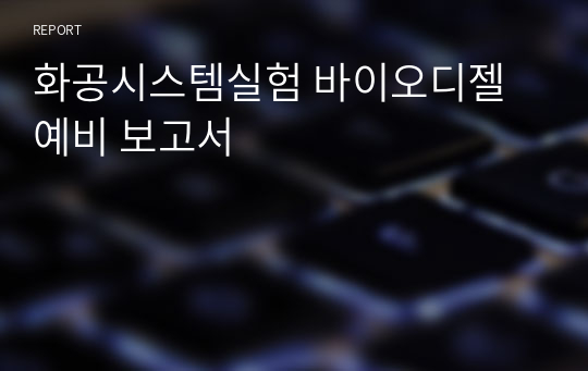 화공시스템실험 바이오디젤 예비 보고서