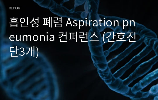 흡인성 폐렴 Aspiration pneumonia 컨퍼런스 (간호진단3개)