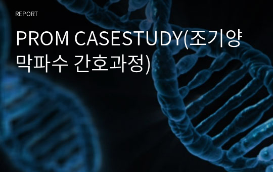 PROM CASESTUDY(조기양막파수 간호과정)