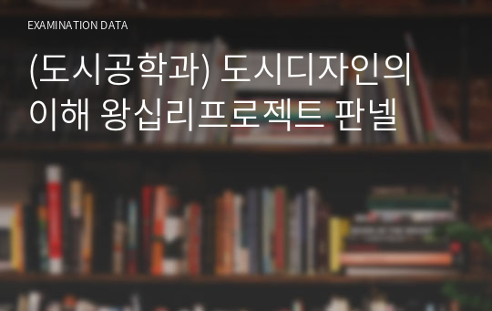 (도시공학과) 도시디자인의 이해 왕십리프로젝트 판넬