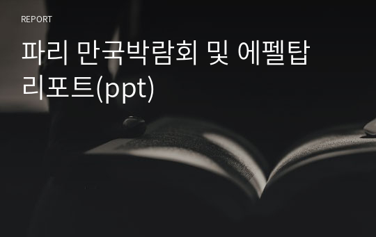 파리 만국박람회 및 에펠탑 리포트(ppt)