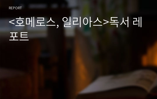 &lt;호메로스, 일리아스&gt;독서 레포트