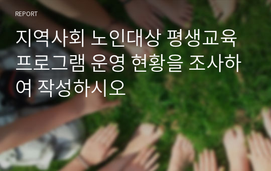 지역사회 노인대상 평생교육프로그램 운영 현황을 조사하여 작성하시오