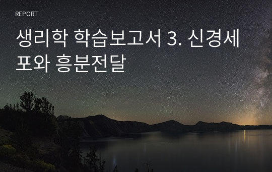 생리학 학습보고서 3. 신경세포와 흥분전달