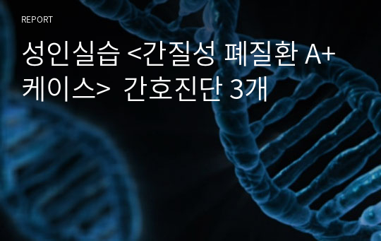 성인실습 &lt;간질성 폐질환 A+ 케이스&gt;  간호진단 3개