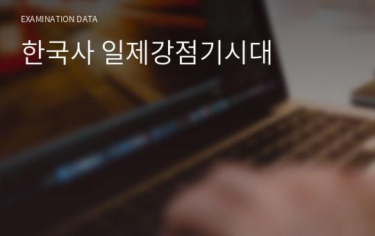 한능검 한국사 일제강점기시대 핵심 요약집