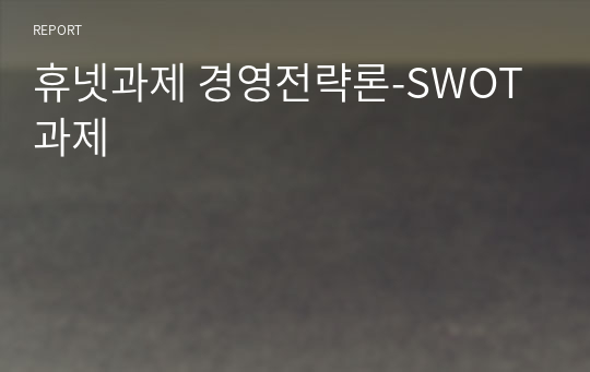 휴넷과제 경영전략론-SWOT과제