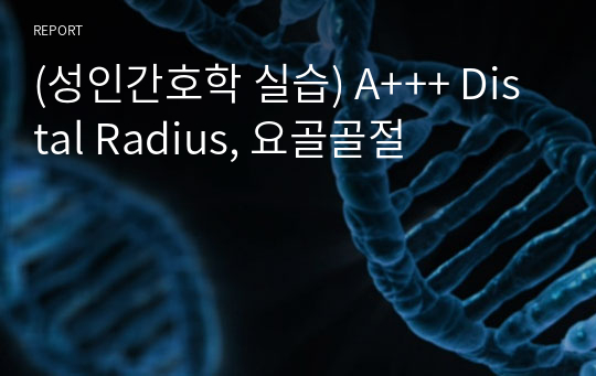 (성인간호학 실습) A+++ Distal Radius, 요골골절