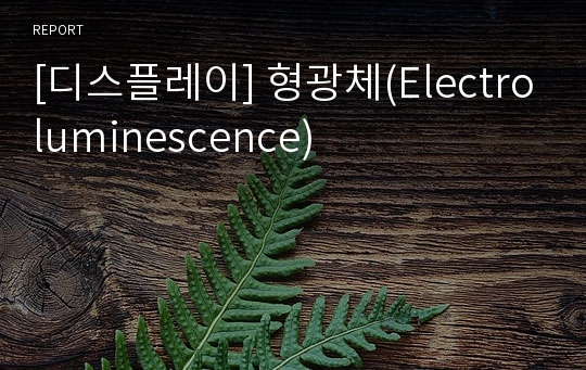 [디스플레이] 형광체(Electroluminescence)