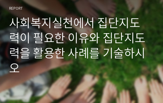 사회복지실천에서 집단지도력이 필요한 이유와 집단지도력을 활용한 사례를 기술하시오