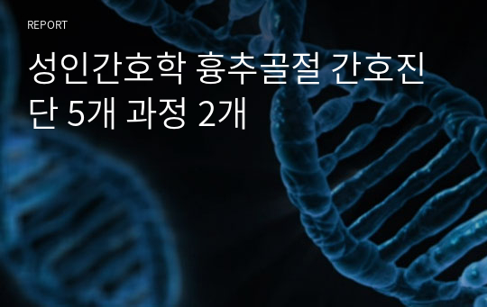 성인간호학 흉추골절 간호진단 5개 과정 2개