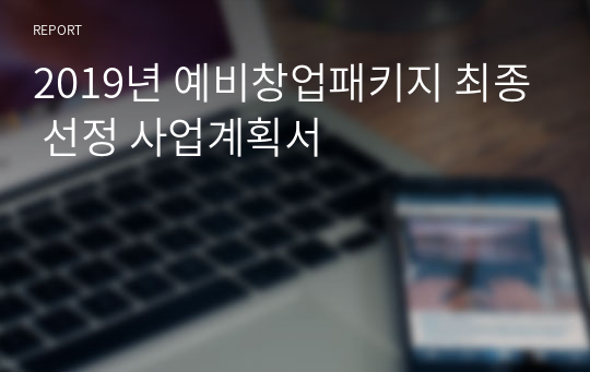 2019년 예비창업패키지 최종 선정 사업계획서