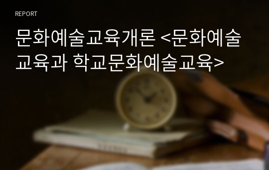 문화예술교육개론 &lt;문화예술교육과 학교문화예술교육&gt;