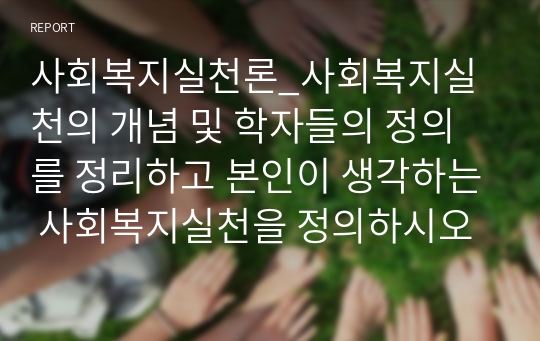 사회복지실천론_사회복지실천의 개념 및 학자들의 정의를 정리하고 본인이 생각하는 사회복지실천을 정의하시오