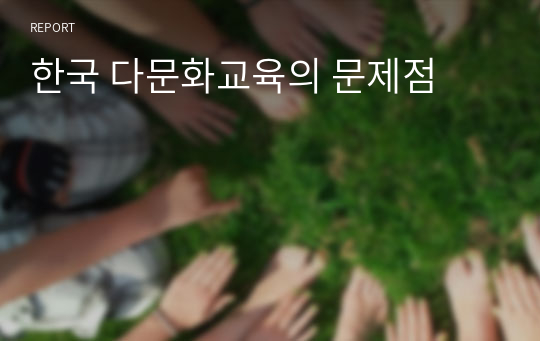 한국 다문화교육의 문제점
